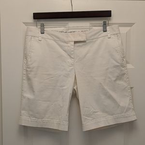 JCREW White Bermuda Shorts.